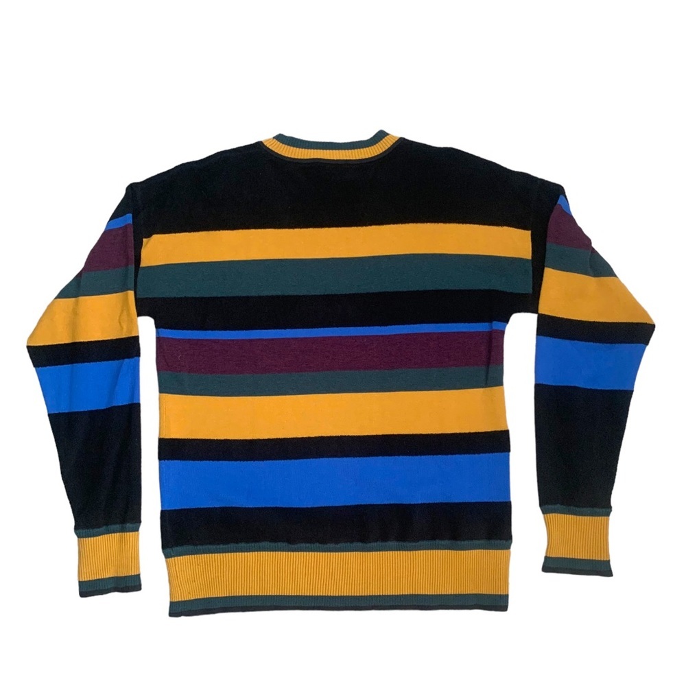 Grey Jason Wu Multicolored Striped Crew Neck Swea… - image 2